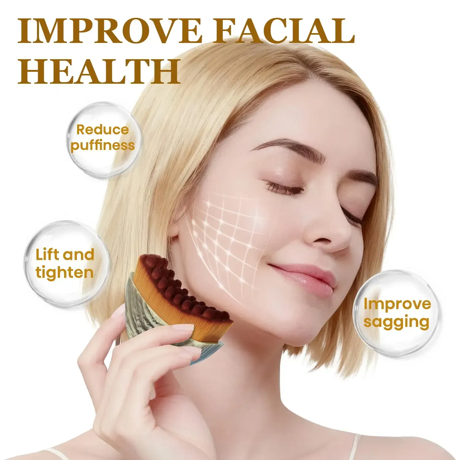 2 Pcs Cotsoco Lymphatic Contour Face Brush for Jawline & Chin Sculpting, Soft Bristles Dry Brushing Massager for Lymphatic Drainage & Facial Fatigue Relief, Ergonomically Designed, Gift for Women, Summervibes