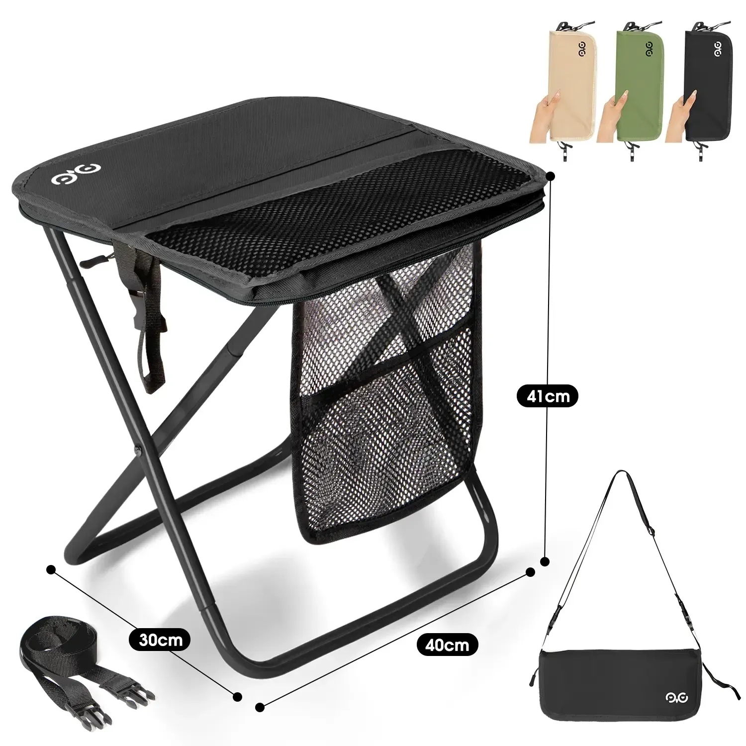Camping Chairs, fold stool, 1.5 lbs ultra light, Max Load Capacity 400lbs, Portable outdoor folding chair with pocket, For Queuing, Fishing, Hiking Tours, Outdoor Activities Camping Accessories, Camping supplies