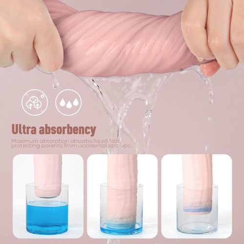 10Pcs Baby Registry Yoofoss Muslin Burp Cloths for Baby 10 Pack 100% Cotton Baby Washcloths for Boys Girls Large 20''X10'' Super Soft and Absorbent White