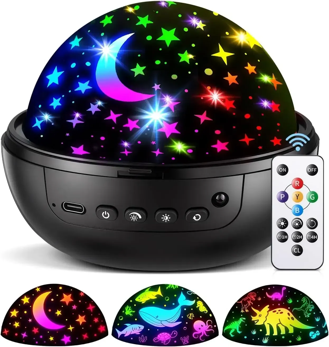 A gift that all children like. Children's night light 93 with 10 pieces of children's night light projectors, 12 children's songs, and a remote-controlled adjustable light star projector.
