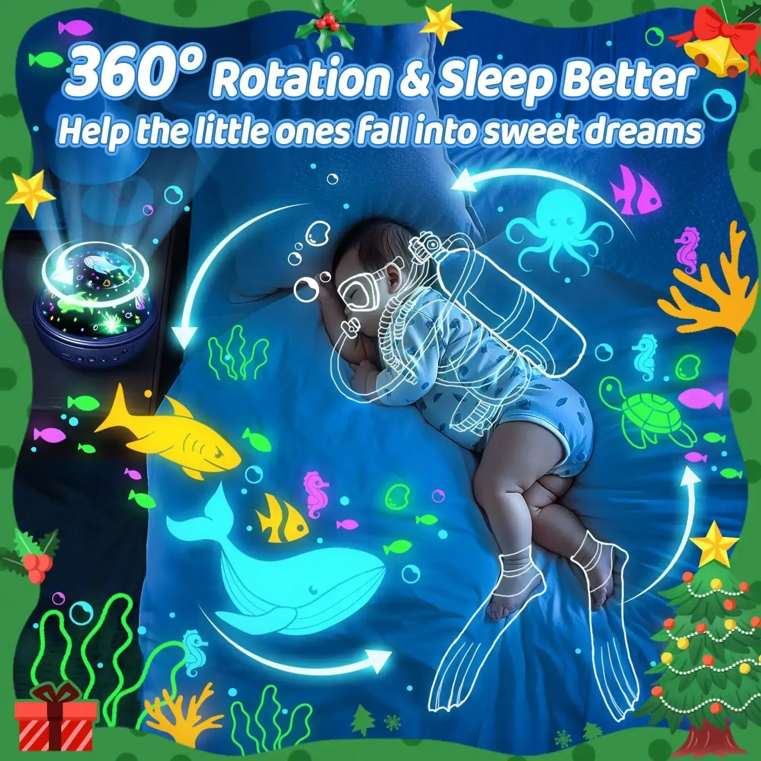 A gift that all children like. Children's night light 93 with 10 pieces of children's night light projectors, 12 children's songs, and a remote-controlled adjustable light star projector.
