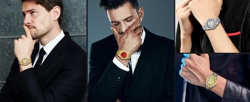 Men's Ultra-Light Rhinestone Iced Out Quartz Analog Watch - Round Face, Luxury Roman Numerals, Date Function, Business Casual Dress Watch, Men's Accessories, Boyfriend Birthday Gift, Unique Gifts for Him, Father's Day Gifts, Birthday Gifts For Bf