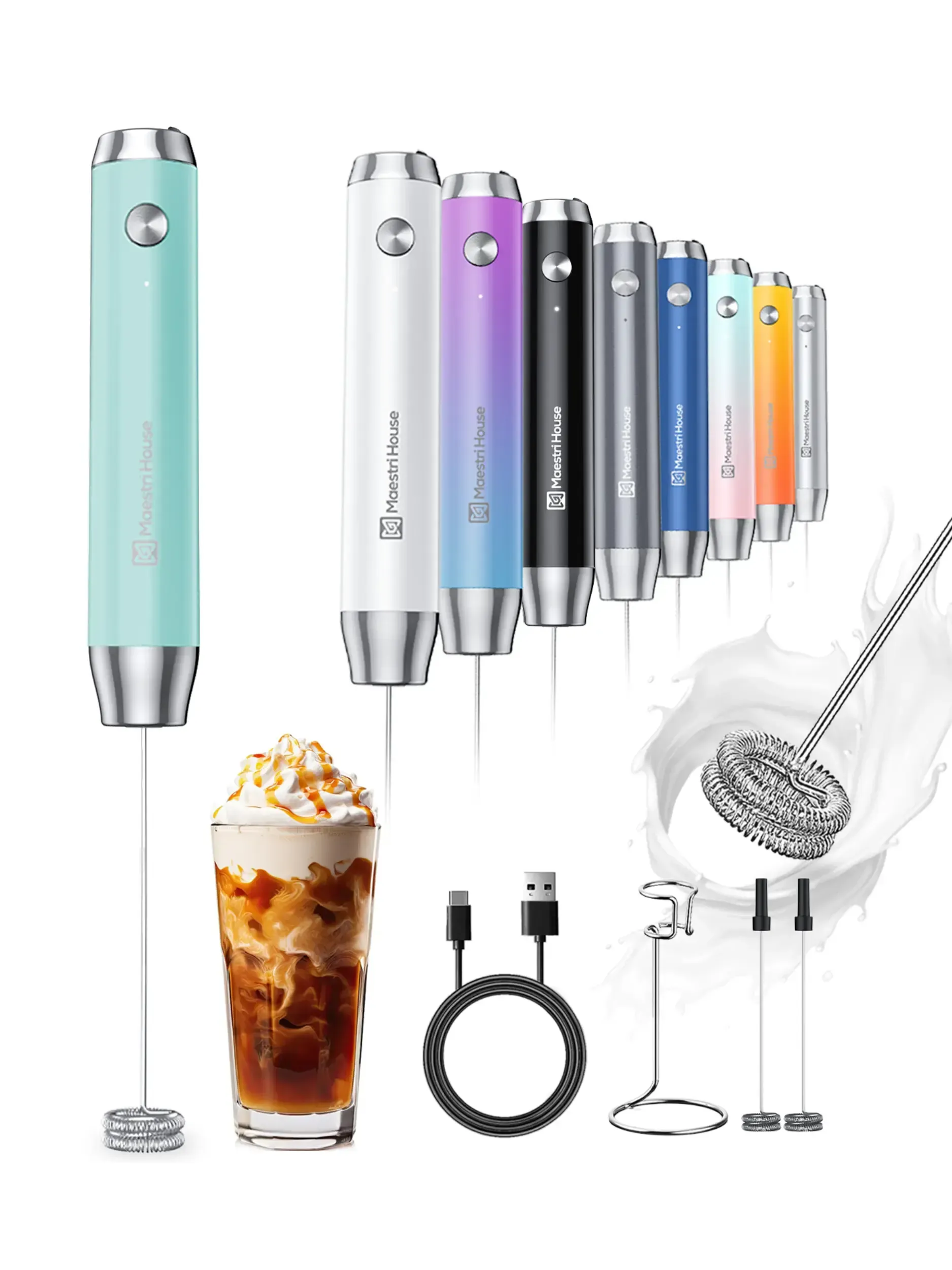 The family needs it - the portable coffee and milk beverage milk dispenser - rechargeable waterproof electric stainless steel stirring rod portable frother