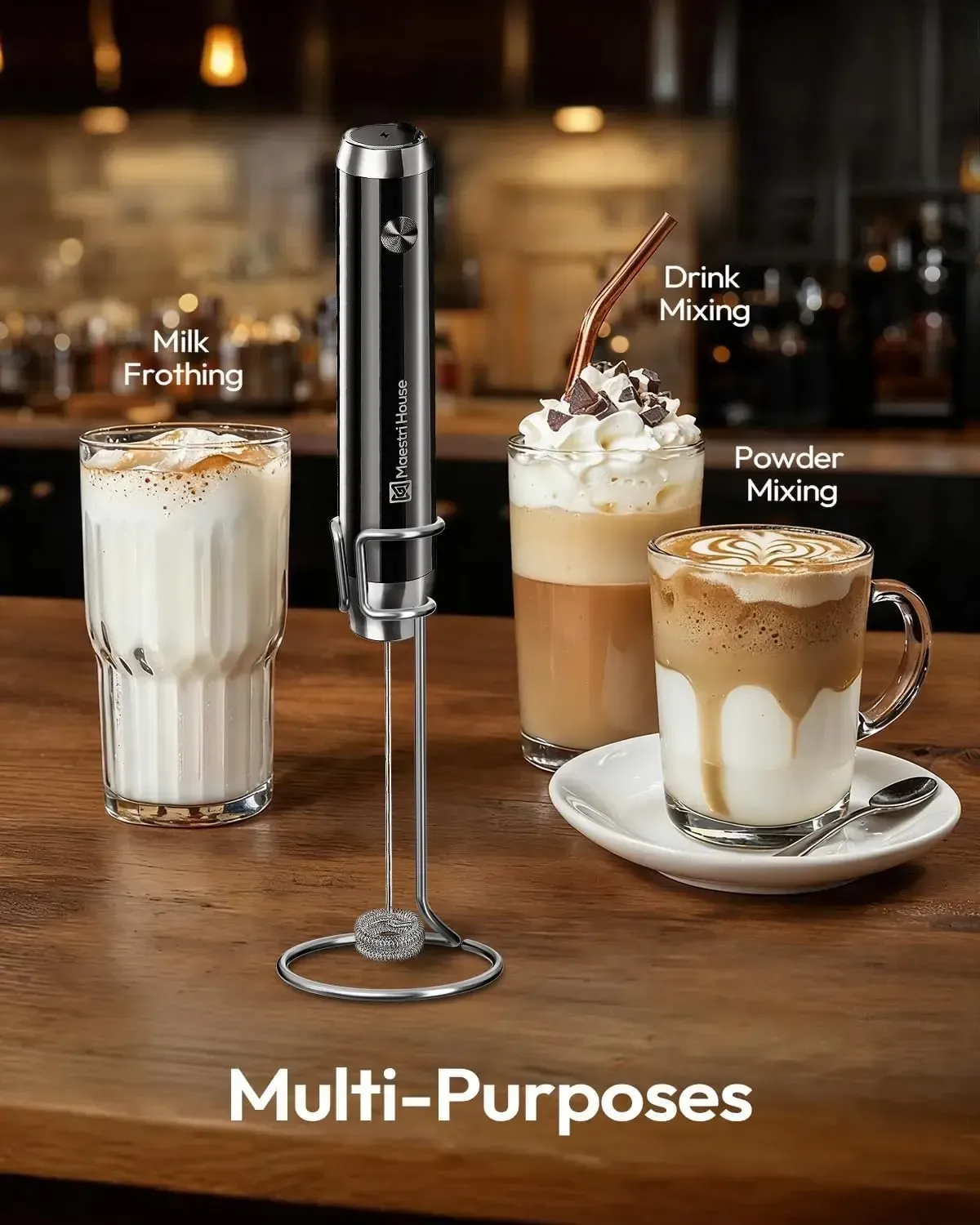 The family needs it - the portable coffee and milk beverage milk dispenser - rechargeable waterproof electric stainless steel stirring rod portable frother