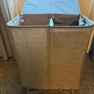 160L Essential household items, large capacity laundry basket, with 2 detachable inner compartments and a lid - foldable design