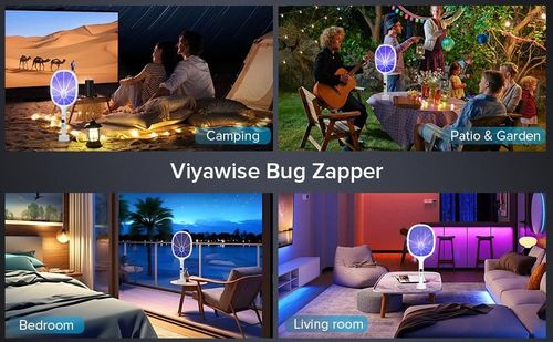 Household necessities - Powerful insect repellent device, suitable for both indoor and outdoor use - 8 LED mosquito traps with large mesh design, rechargeable fly killer