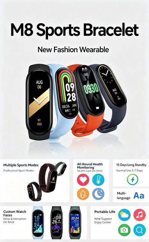 M8 Smart Bracelet Fitness Tracker Heart Rate Sleep Monitor Sport Wristband For Men Women