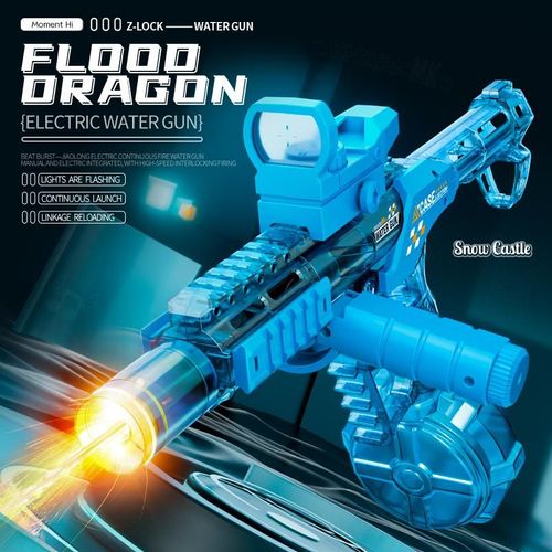 Ultimate Battle Water Blaster Powerful Electric Water Gun, Automatic Squirt Blaster with Glowing Muzzle 320cc High Capacity, Up to 32 FT Range, Outdoor Summer Party Toy OutdoorFun for Adults &Kids Toys Summervibes