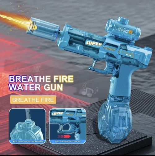 Ultimate Battle Water Blaster Powerful Electric Water Gun, Automatic Squirt Blaster with Glowing Muzzle 320cc High Capacity, Up to 32 FT Range, Outdoor Summer Party Toy OutdoorFun for Adults &Kids Toys Summervibes