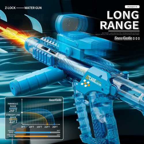 Ultimate Battle Water Blaster Powerful Electric Water Gun, Automatic Squirt Blaster with Glowing Muzzle 320cc High Capacity, Up to 32 FT Range, Outdoor Summer Party Toy OutdoorFun for Adults &Kids Toys Summervibes