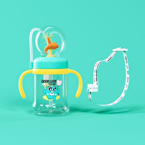 Baby's favorite baoda 9oz Spill-Proof Whale Fountain Sippy Cup – BPA-Free,With handle and strap, Soft Straw, Fun Spray Design, Dishwasher Safe
