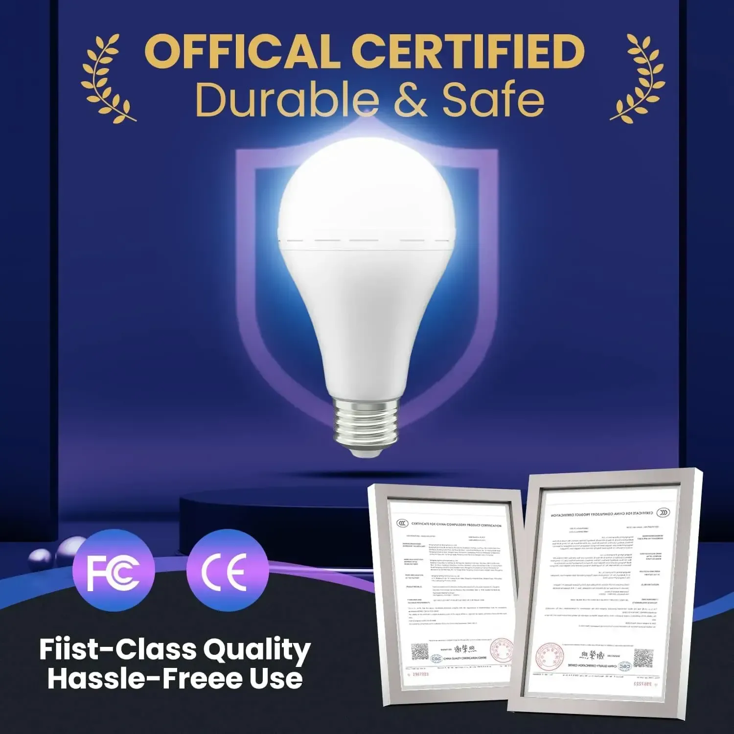 Rechargeable Emergency Light Bulbs 4 Pack A19, 1200mAh for Home Power Outage,Camping Lamp 6000K, 12W (60W Equivalent), 120V, Battery Powered