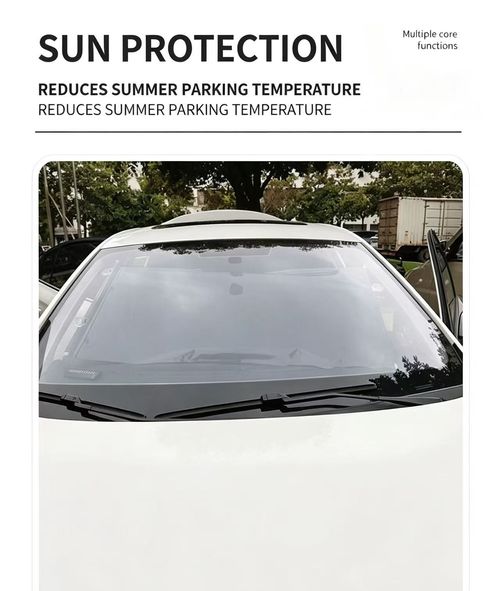 125×68cm Retractable Car Windshield Sunshade, Auto Roll Back Heat Insulation UV Protection Car Front Window Sun Shade