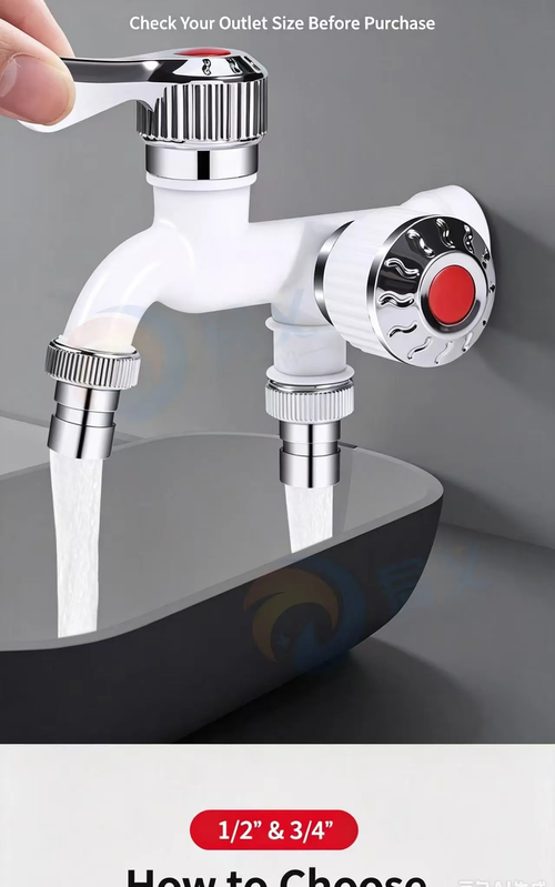 Half-price offer-Orange Model B Dual‑Outlet Water Faucet, Wall Mount One In Two Out Tap with Ceramic Valve for Washing Machine Mop Pool Household