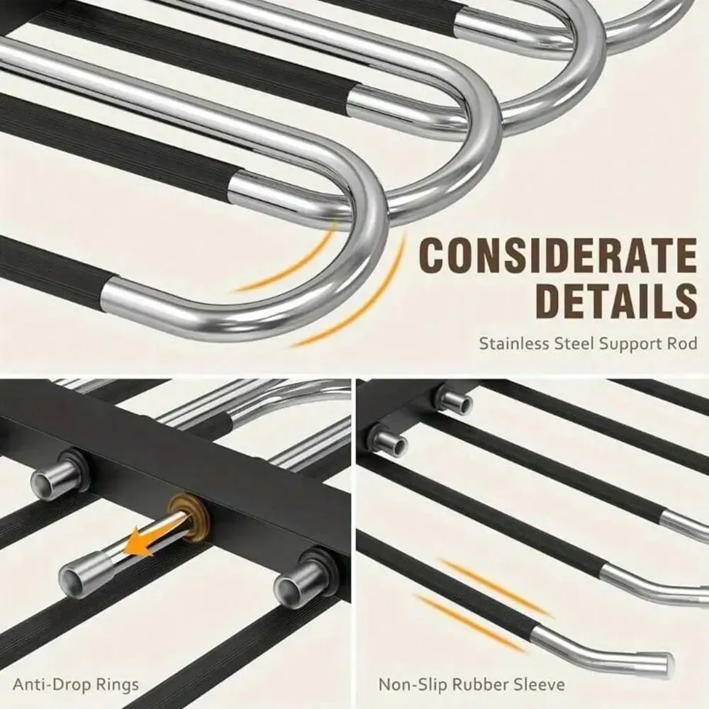 9-in-1 Space Saving Pants Hangers – Metal Closet Organizer for Jeans, Trousers & Scarves – Save 80% Closet Space, Non-Slip Design – 1-Pack (KSh 2,700)