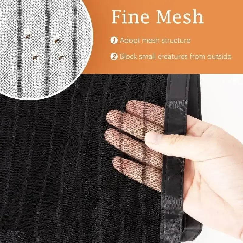 Magnetic diamond mesh screen partition curtain - 35.4 inches × 82.7 inches insect-proof and dust-proof mesh door, 36 magnetic pieces, Velcro stickers, no manual operation required, convenient for passage, breathable, portable, and easy to install on door frames of balconies, bedrooms, etc.