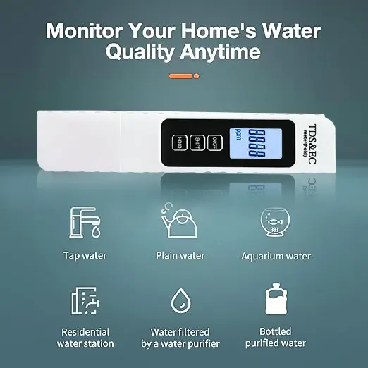 2pcs 4-in-1 Digital TDS Water Quality Tester - Measures TDS, EC, Temperature °C-°F | 0-9990 ppm Range | Home & Garden Tool for Modern Inflatable Pools