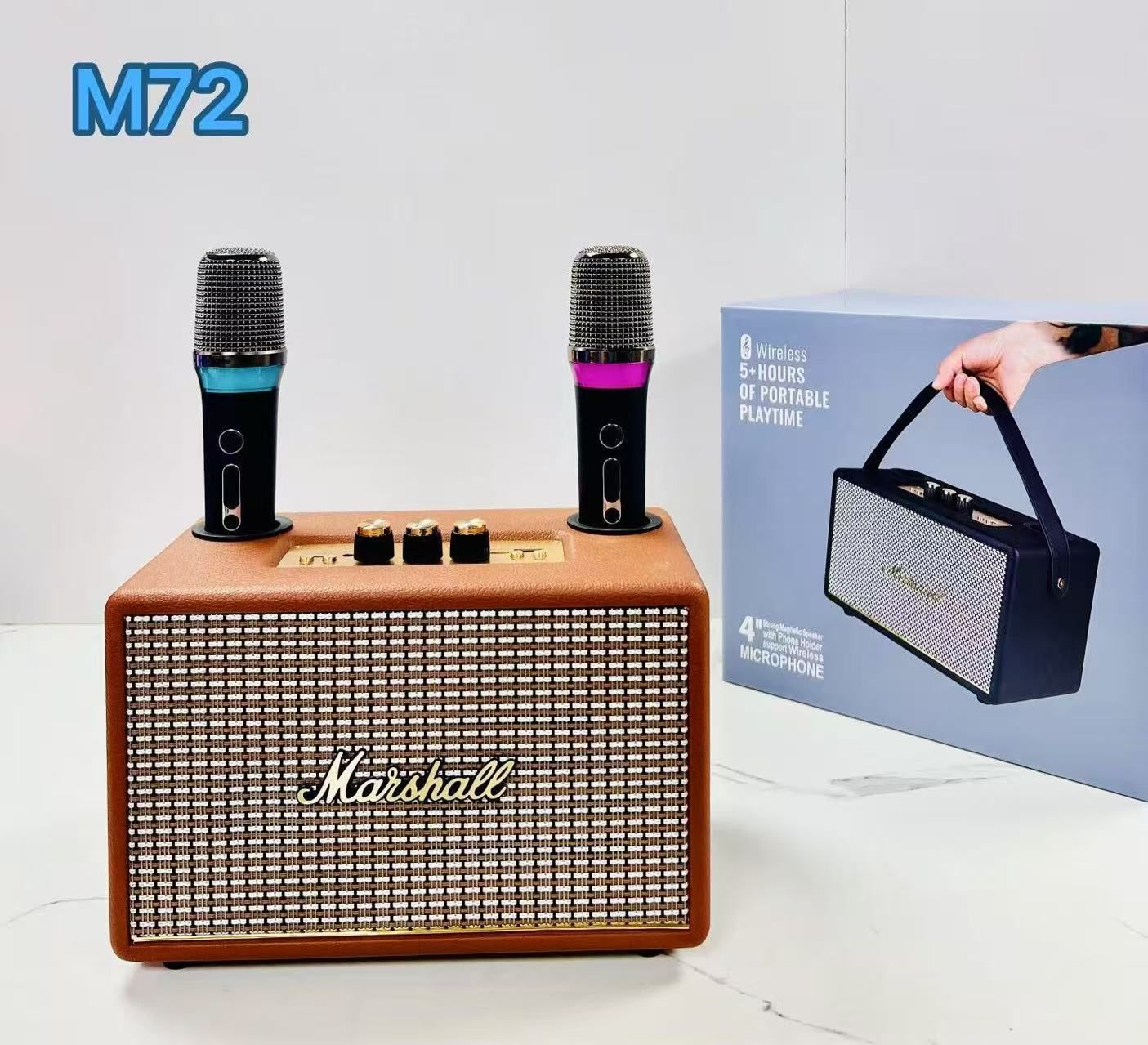 Karaoke speaker bluetooth with wireless microphone portable powerful speaker