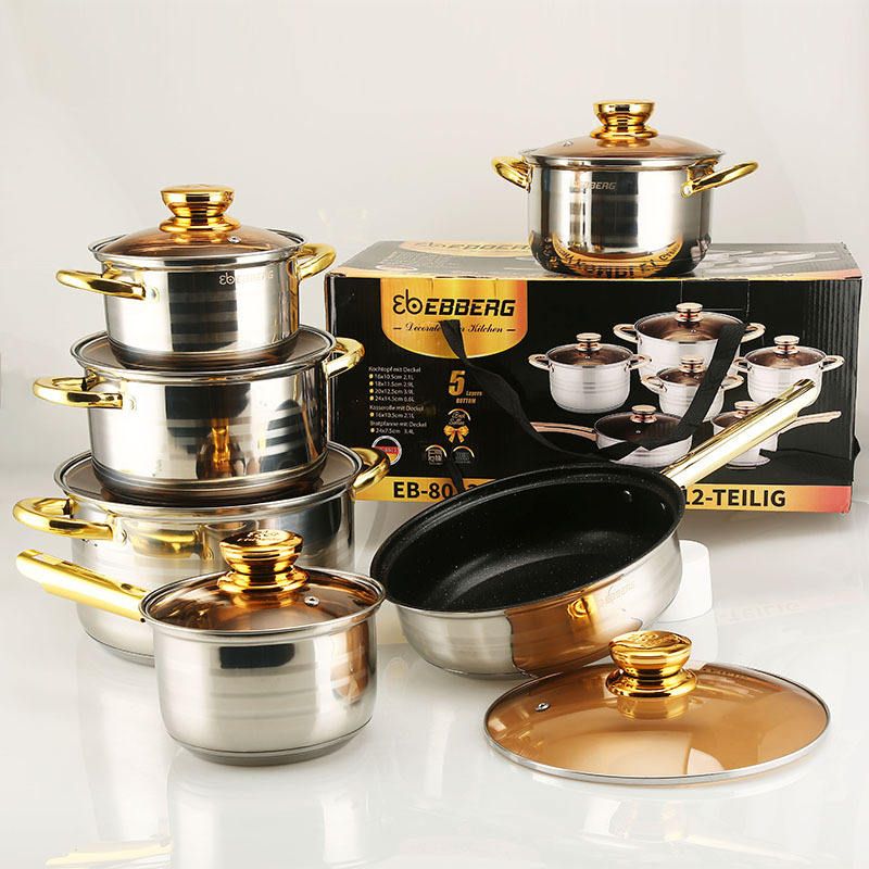 6-piece stainless steel cookware set