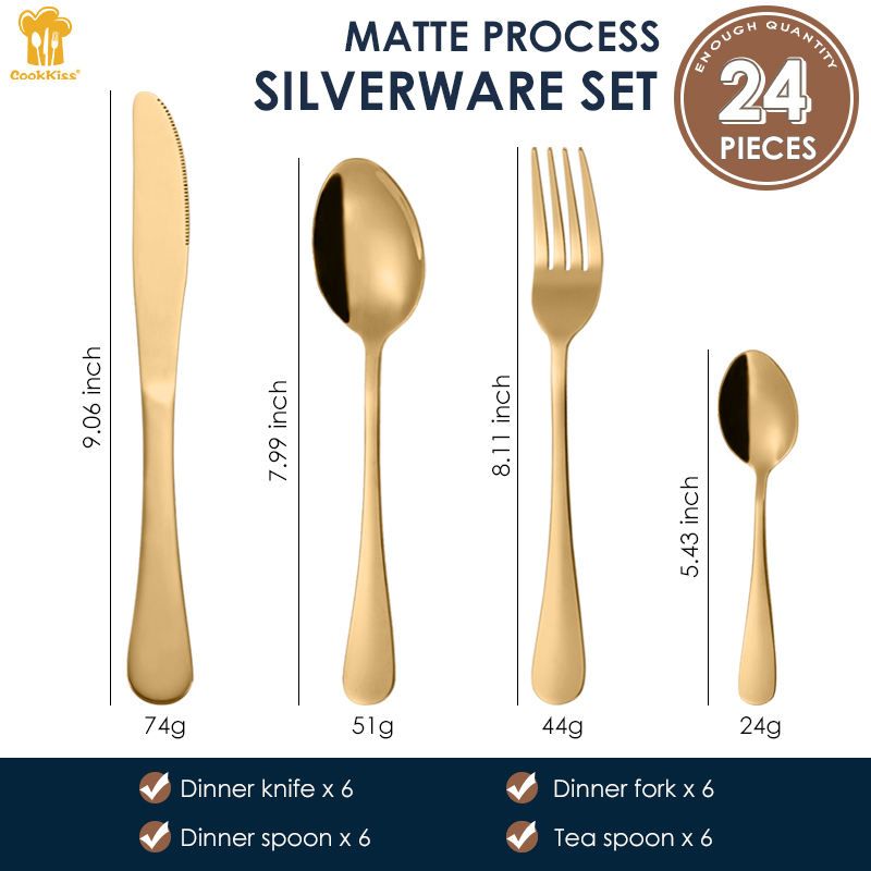 Cutlery, knife, fork, kitchen spoon gift set