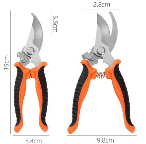 Stainless steel manual pruning shears for garden trimming