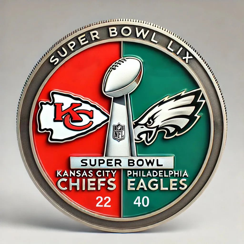 🏈 Philadelphia Eagles Super Bowl Championship Coin 🦅 | LIX Memorial Coin Collection 🌟 | Championship Metal Craft Gift 🎖️