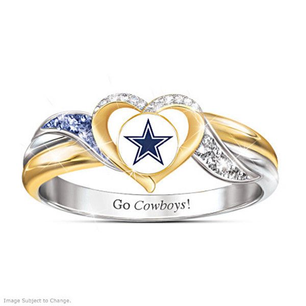 Dallas Cowboys Forever Infinity Pendant Necklace, Ring, and Earrings Set