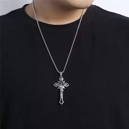 （💥Lucky necklace💥）🙏You're lucky ST.Benedict Protection Cross Power Pendant Necklace🙏