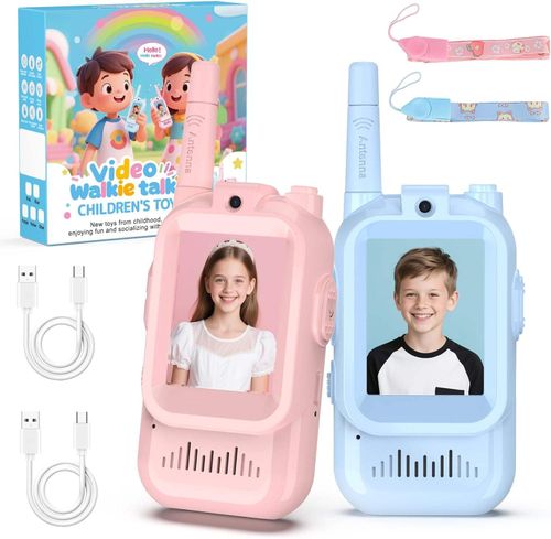 2 Pack Video Walkie Talkies Rechargeable Video Walkie Talkies for Kids