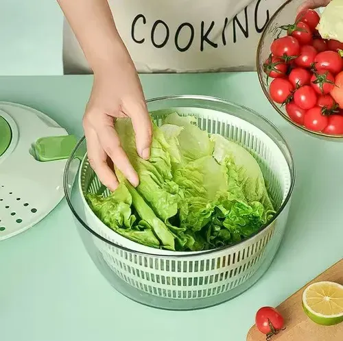 Commercial Home Use Manual Vegetable Fruit Dehydrator Machine Salad Spinner Dryer Acrylic Draining Basket Kitchen Restaurant