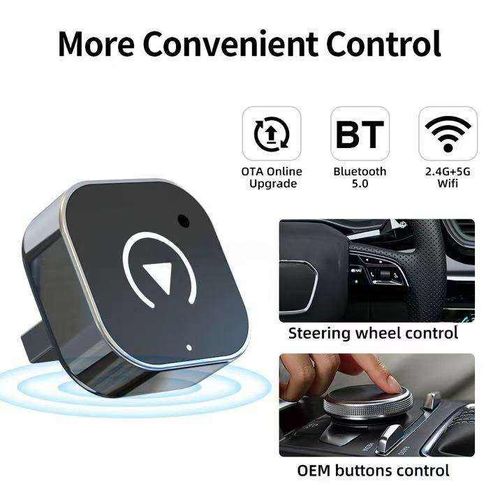 Wireless Carplay Adapter Convert Wired to Wireless for Iphone Android Auto Smart Box for Car Total Driving Freedom Package Safe