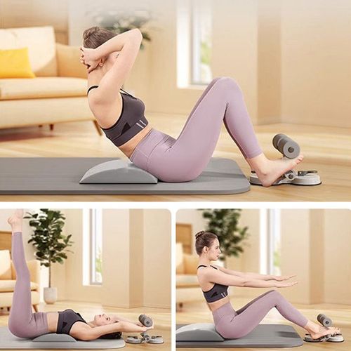 Sit-up assist device for abdominal muscle training for men and women with simple adjustment suction cup type holder for home abdominal training