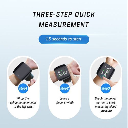 Medical and Home - use Wrist - type Blood Pressure Monitor with Charging Back - lit Screen