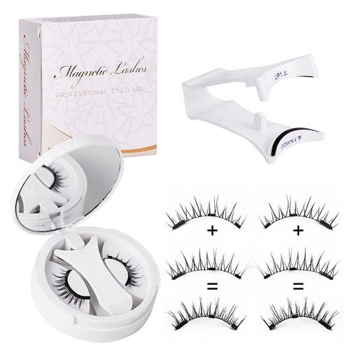High-quality soft long magnetic strip reusable eyelash band with tweezers, natural half false eyelashes, makeup and beauty products