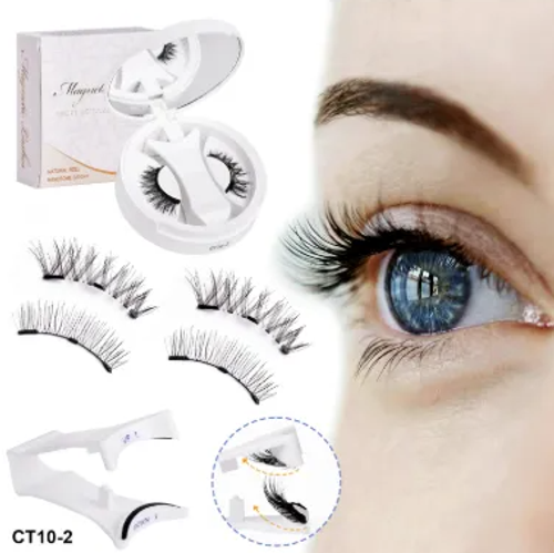 High-quality soft long magnetic strip reusable eyelash band with tweezers, natural half false eyelashes, makeup and beauty products
