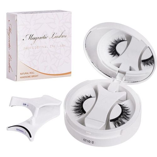 High-quality soft long magnetic strip reusable eyelash band with tweezers, natural half false eyelashes, makeup and beauty products