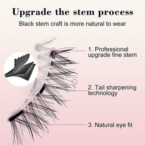 High-quality soft long magnetic strip reusable eyelash band with tweezers, natural half false eyelashes, makeup and beauty products