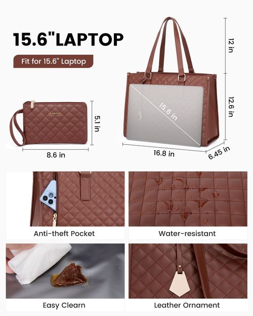 2pcs Ladies Shoulder Bags Lunch Box Daily School Business Waterproof Women Laptop Handbags With Insulated Cooler Bag
