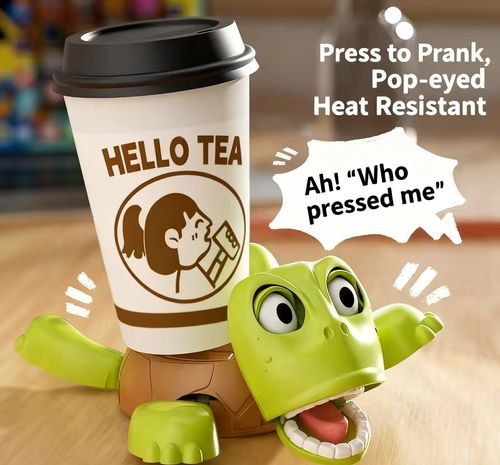 Turtle Squishy Stress Relief Coaster - Pop Eyes Funny Desk Decor