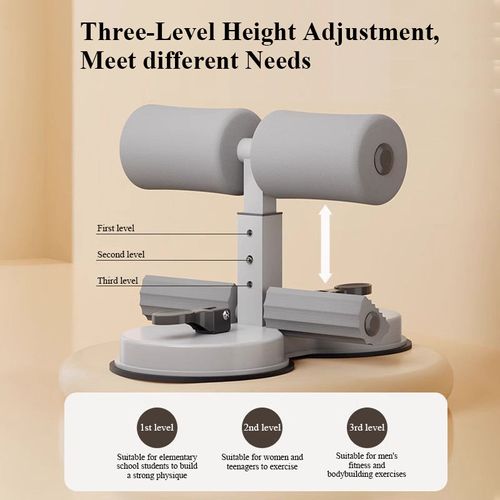 Sit-up assist device for abdominal muscle training for men and women with simple adjustment suction cup type holder for home abdominal training