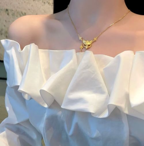 Fox Mask Pendant Clavicle Necklace
