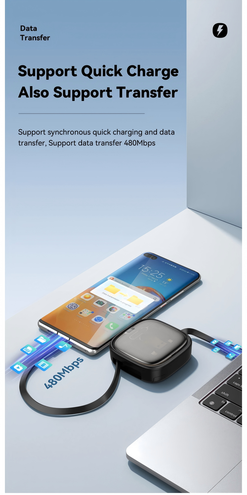 Multi-function charging data cable kit 60w fast charging