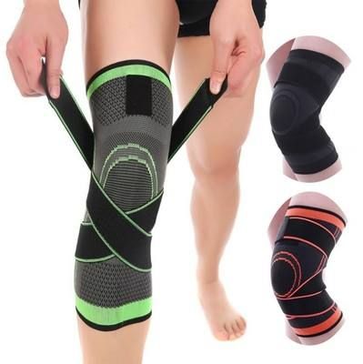 Knee Support Protective Gear Fashion Sports Knee Sleeve Elastic Knitting Knee Brace with Bandage