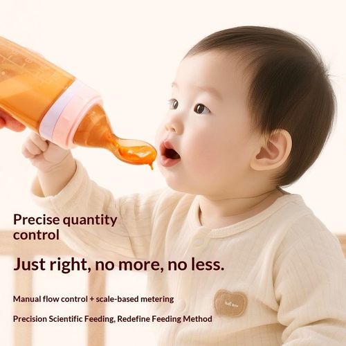 Infant rice cereal bottle 120ml squeeze feeding spoon full silicone suction cup rice cereal spoon complementary food feeding tableware