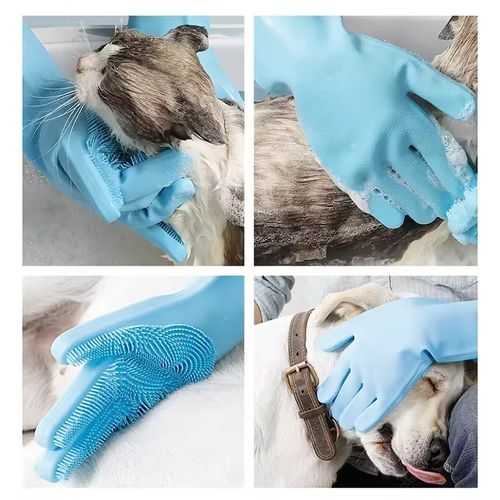 Magic Silicone Body Pet Bathing Gloves for Animal Perfect Bathe Shampoo Dog &Cat Brush Gloves
