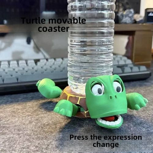 Turtle Squishy Stress Relief Coaster - Pop Eyes Funny Desk Decor