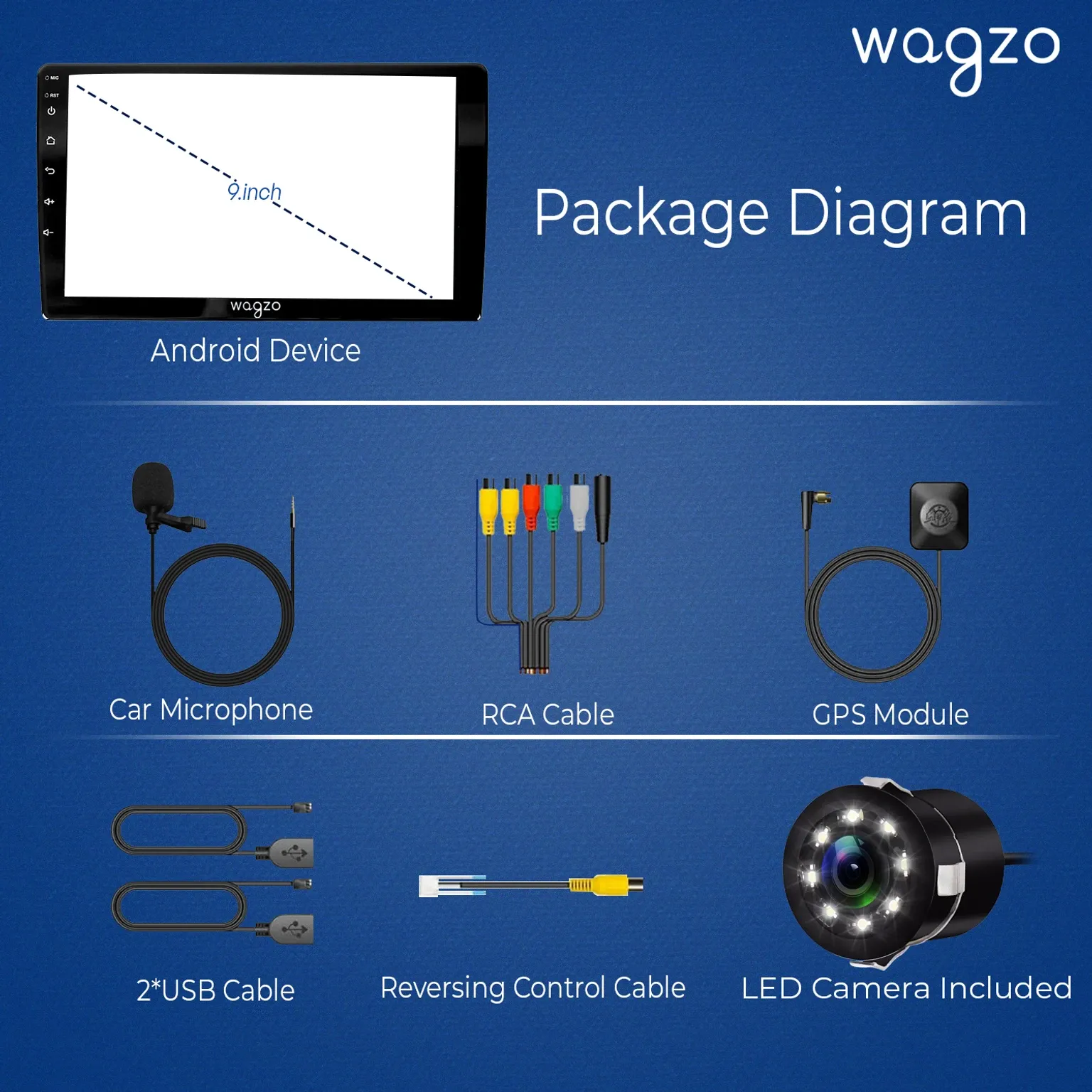 9 Inch Car Android TS7 2GB+32GB, 4th Gen, 4 Core, IPSDisplay, LED CAMERA/WAP-24 Car Stereo (Double Din)