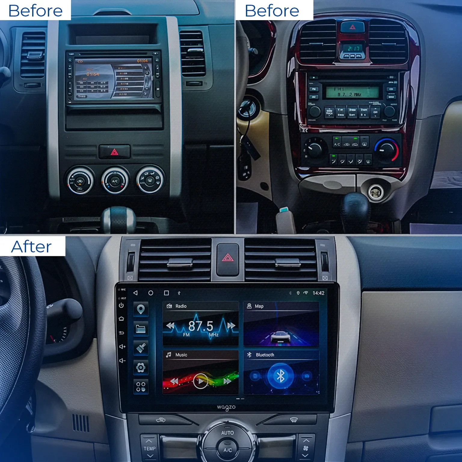 9 Inch Car Android TS7 2GB+32GB, 4th Gen, 4 Core, IPSDisplay, LED CAMERA/WAP-24 Car Stereo (Double Din)