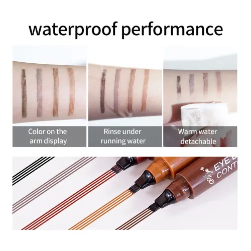 A set of 5 colors 4-prong eyebrow pencils, waterproof liquid eyebrow pencils, long-lasting eyebrows
