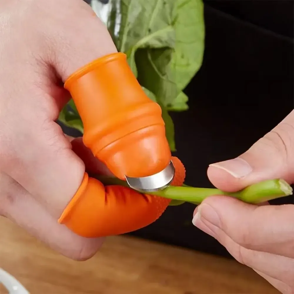 12Pcs-2Set Silicone Thumb Knife Finger Protector Vegetable Harvesting Knife Plant Blade Scissors Cutting Rings Garden Supplies